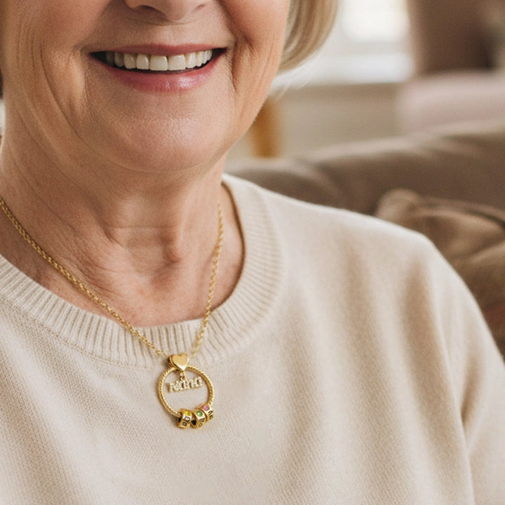 Colar com inicial em formato de bolha personalizada – Pingente com letra personalizada em prata de lei ou ouro 18K
