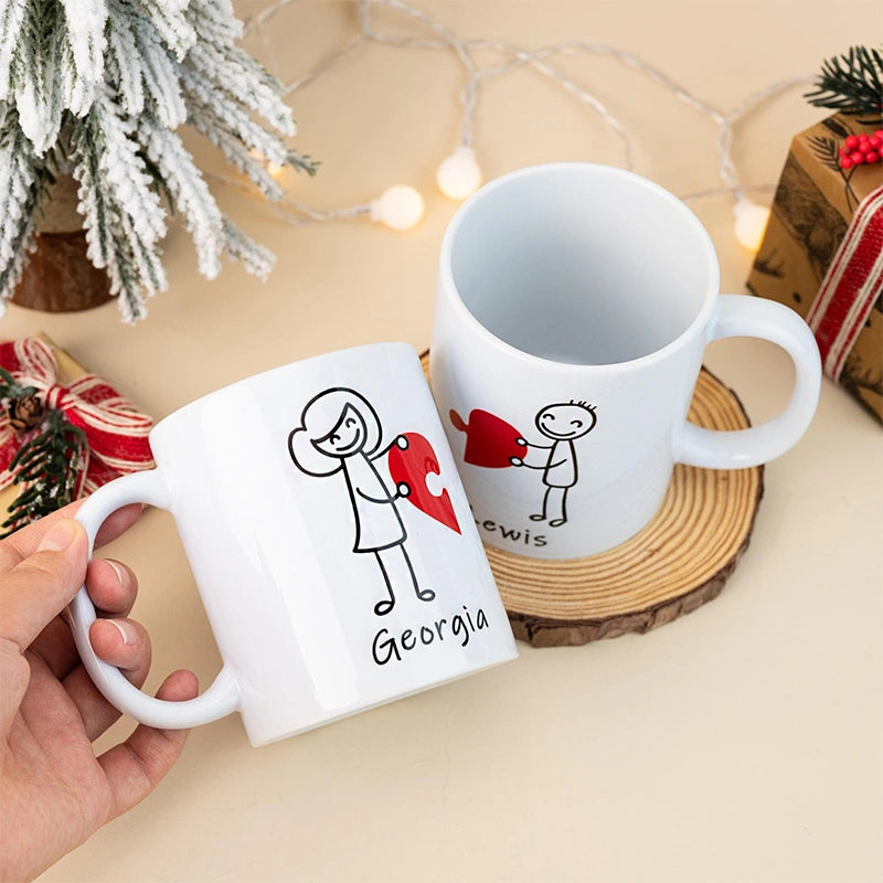 Personalized Couple Coffee Mugs – Custom Romantic Gift for Him or Her