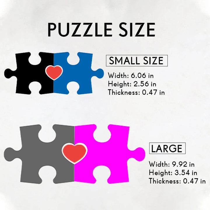 Personalized Couple Puzzle Name Sign with Heart – Custom Interlocking Names Acrylic Plate, Valentine’s Day & Anniversary Gift