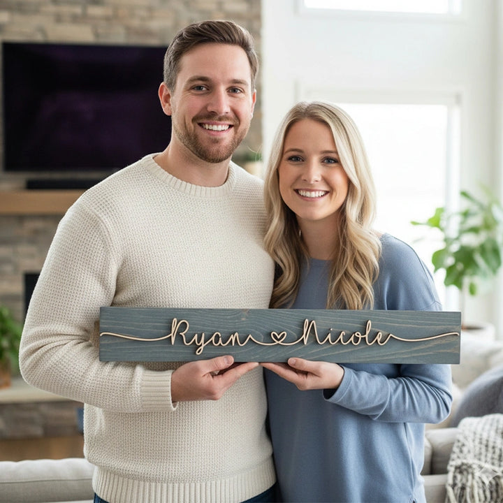 Personalized Couples Name Pallet Sign – Custom Wood Name Sign for Valentines, Anniversary, Wedding, Boyfriend & Girlfriend Gift