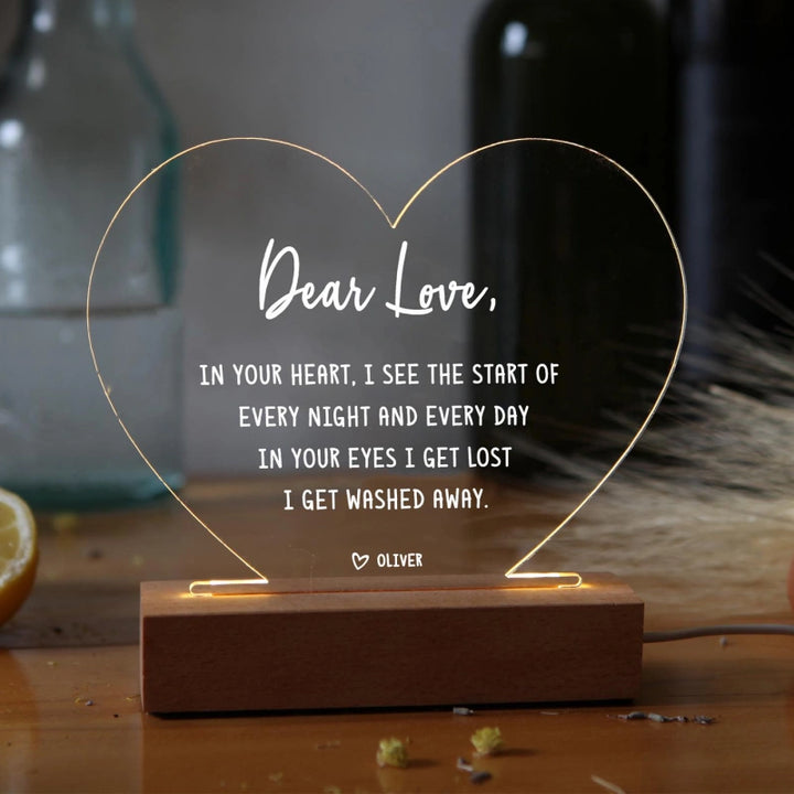 Personalized Custom Night Light – Romantic Valentine’s Day & Anniversary Gift for Couples, Him or Her