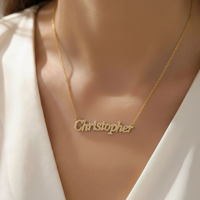 Personalized Diamond Name Necklace for Mom – Custom Shiny Script Name Necklace | Mother’s Day Gift for Her
