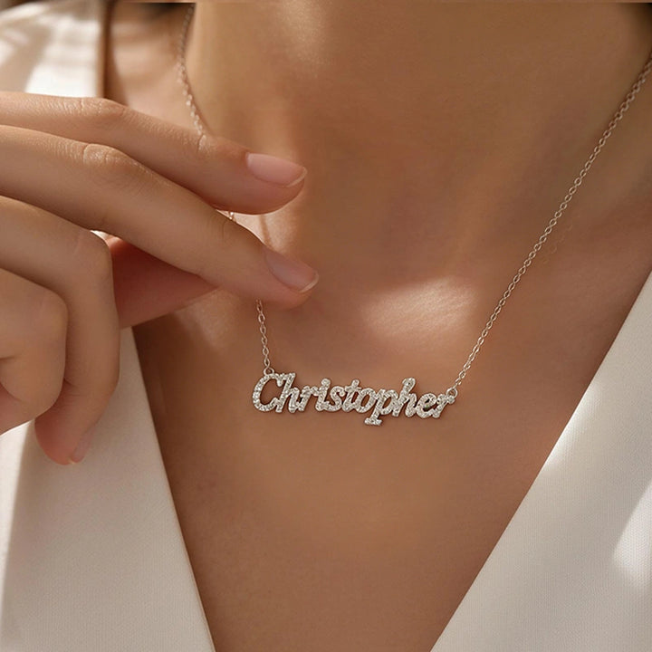 Personalized Diamond Name Necklace for Mom – Custom Shiny Script Name Necklace | Mother’s Day Gift for Her