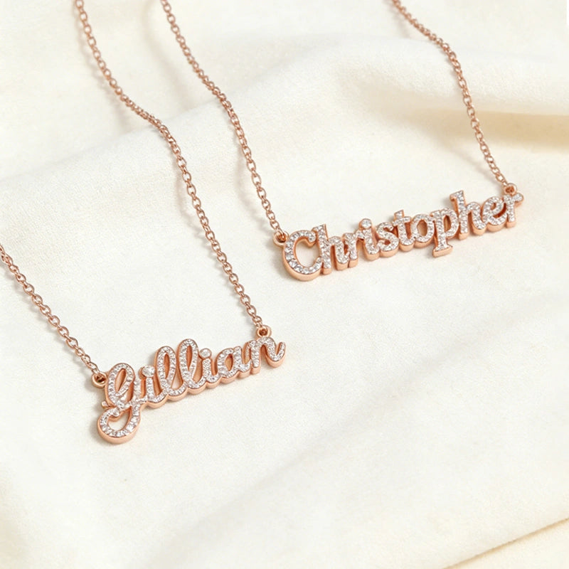 Personalized Diamond Name Necklace for Mom – Custom Shiny Script Name Necklace | Mother’s Day Gift for Her