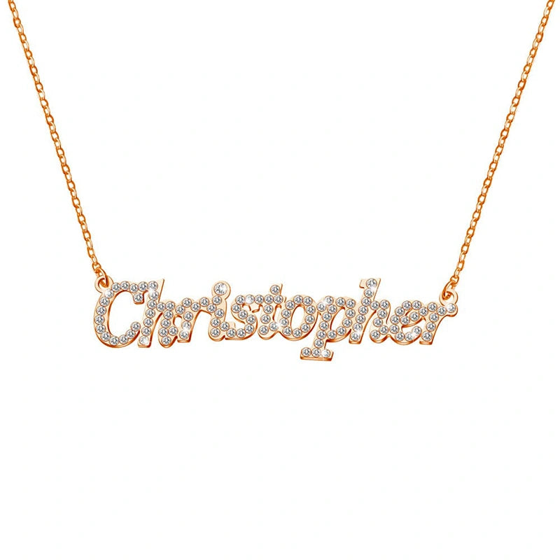 Personalized Diamond Name Necklace for Mom – Custom Shiny Script Name Necklace | Mother’s Day Gift for Her