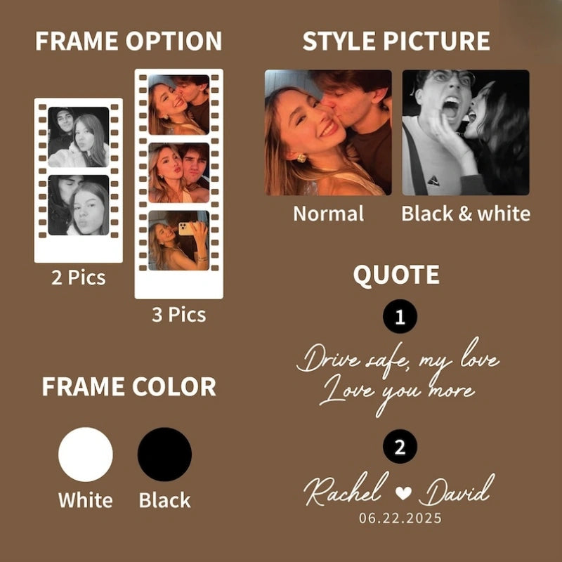 Personalized Drive Safe Car Visor Clip with Couple Photo