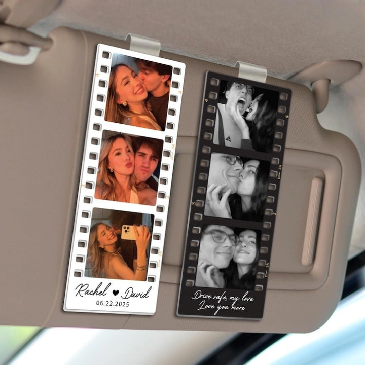 Personalized Drive Safe Car Visor Clip with Couple Photo