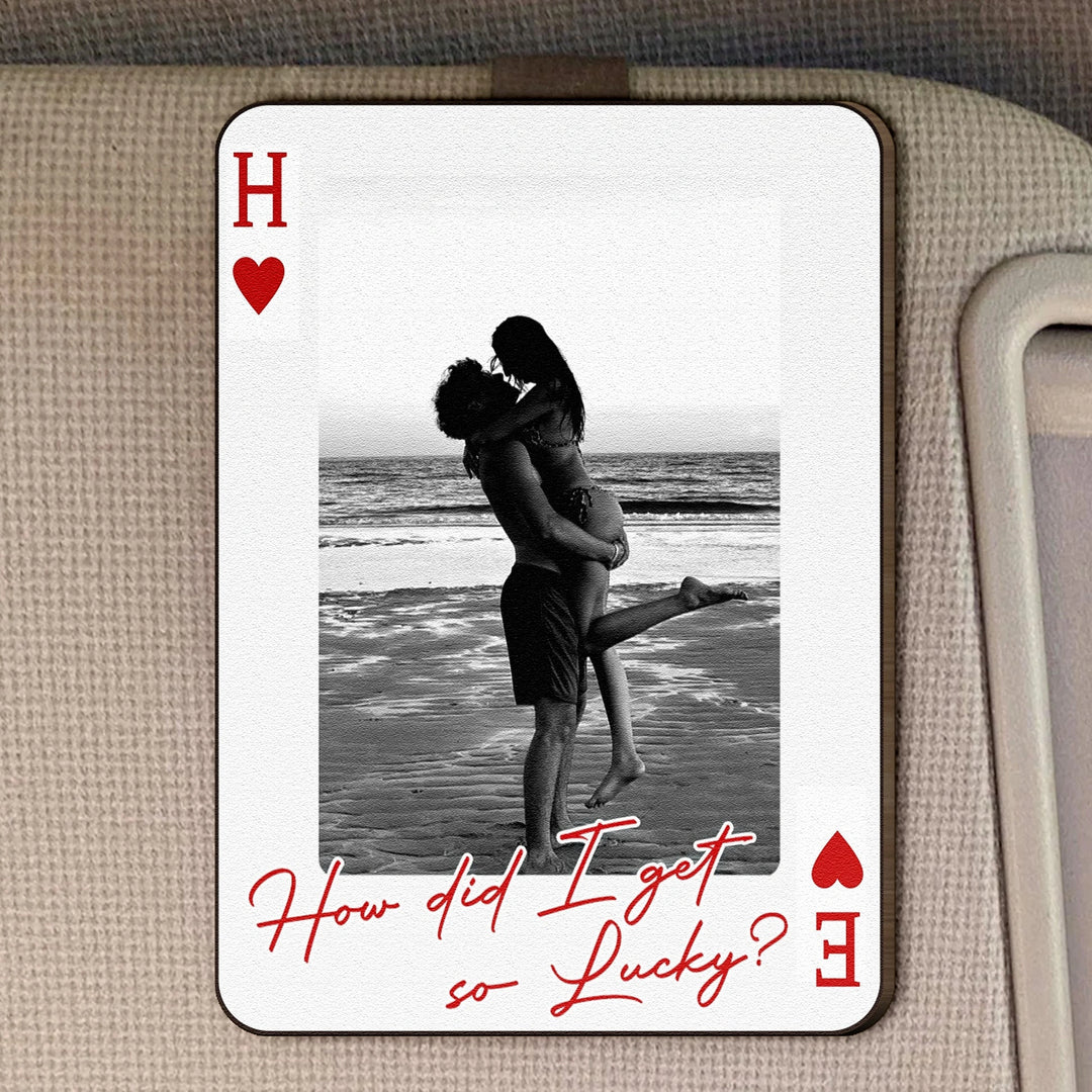 Clipe personalizado para viseira de carro para longas viagens – Presente fotográfico personalizado para manter seu amor sempre por perto.