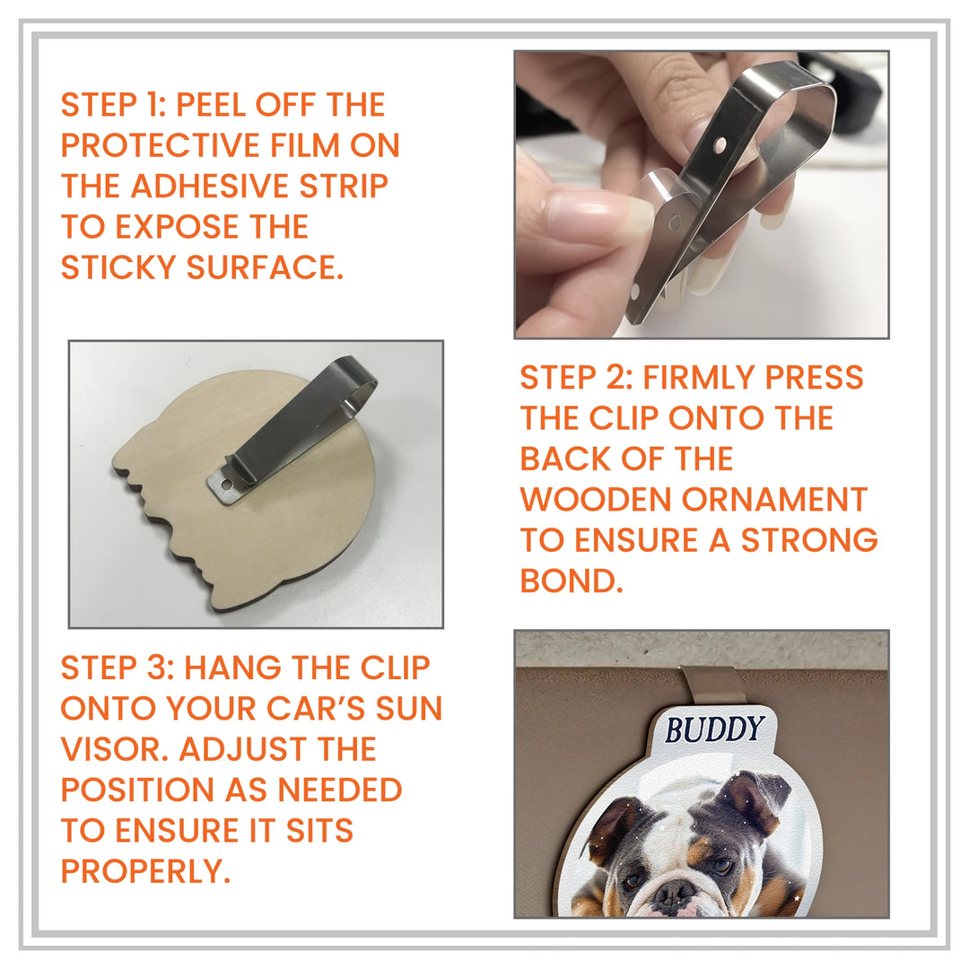 Clipe personalizado para viseira de carro para longas viagens – Presente fotográfico personalizado para manter seu amor sempre por perto.