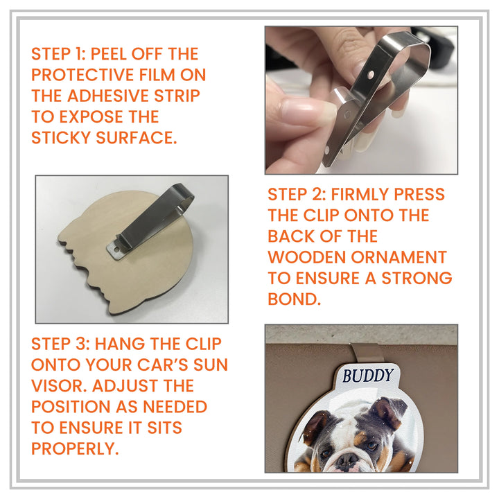 Clipe personalizado para viseira de carro para longas viagens – Presente fotográfico personalizado para manter seu amor sempre por perto.