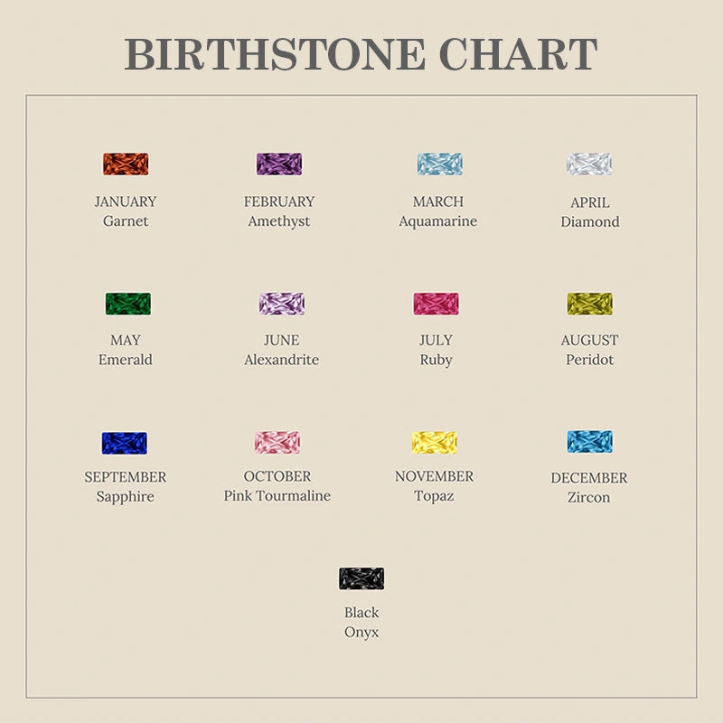 Personalized Duo Baguette Birthstone Ring – Adjustable Sterling Silver Gemstone Ring Gift
