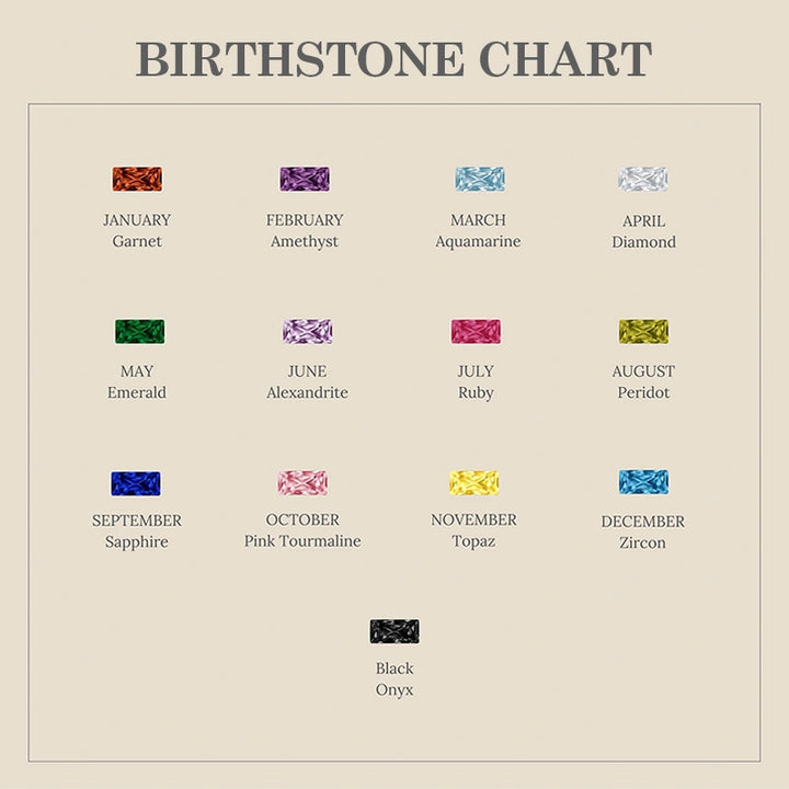 Personalized Duo Baguette Birthstone Ring – Adjustable Sterling Silver Gemstone Ring Gift