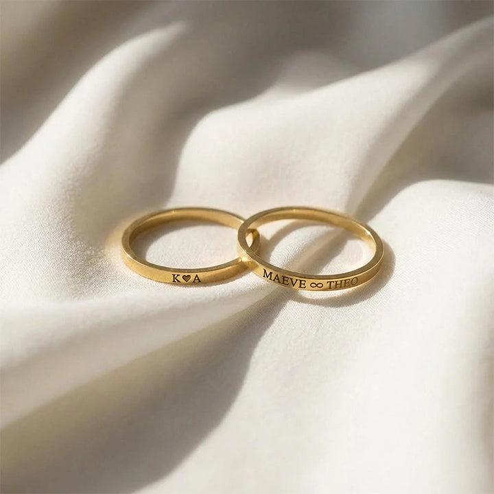 Personalized Engraved Ring – Custom Name Band & Maiden Name Ring, Minimalist Jewelry Gift for Her