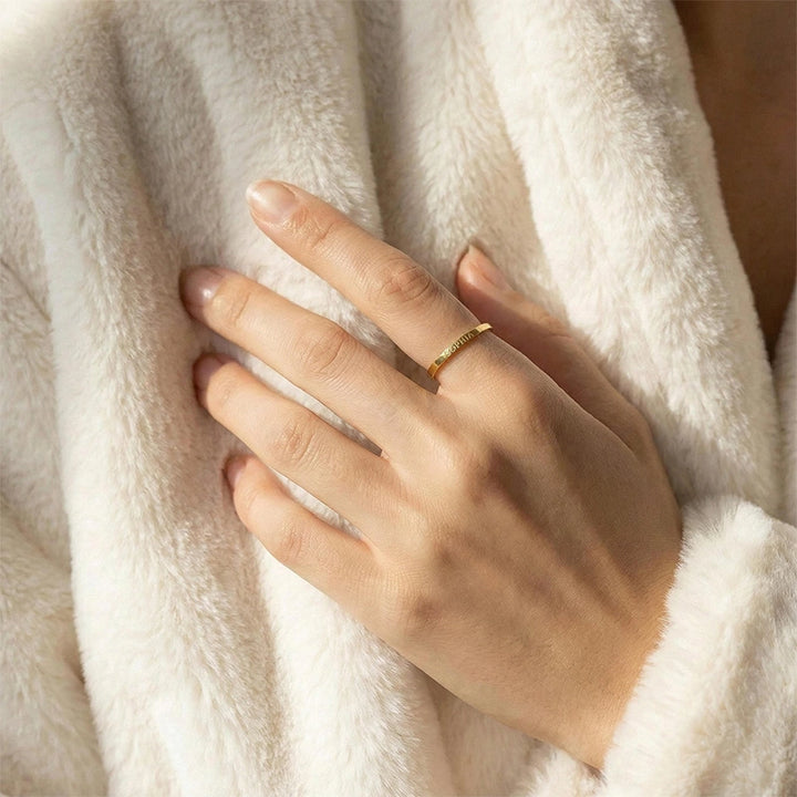 Personalized Engraved Ring – Custom Name Band & Maiden Name Ring, Minimalist Jewelry Gift for Her