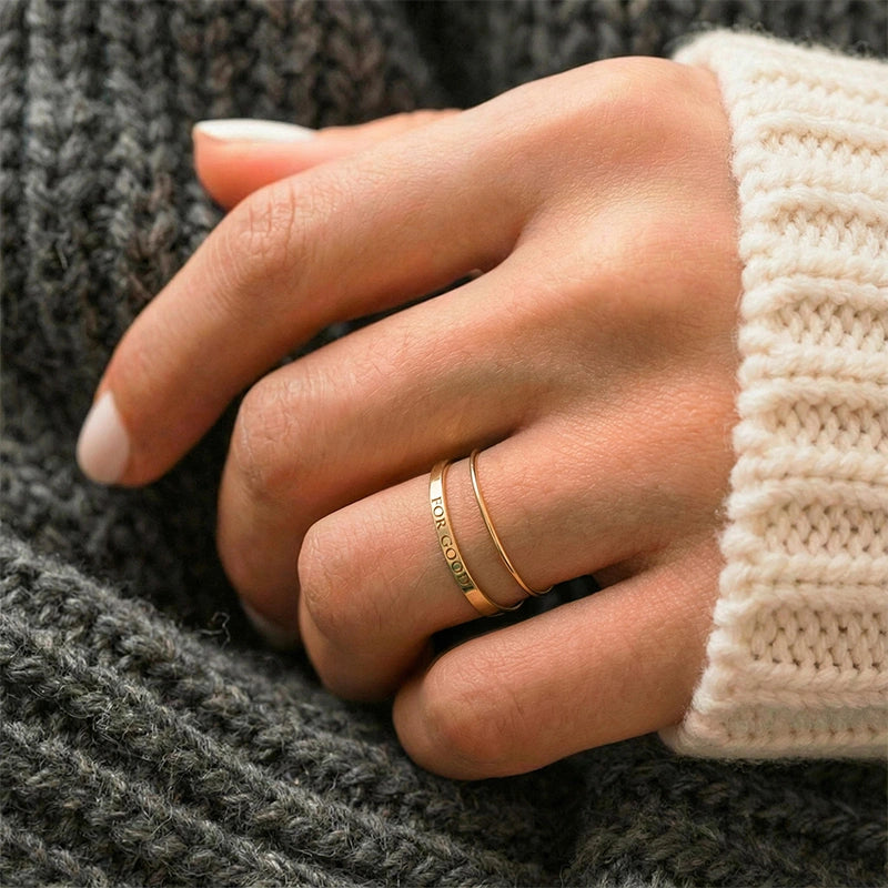 Personalized Engraved Ring – Custom Name Band & Maiden Name Ring, Minimalist Jewelry Gift for Her