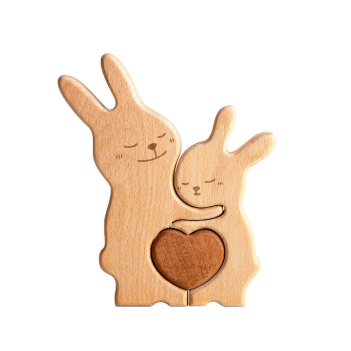 Personalized Family Bunny Puzzle – Custom Wooden Name Puzzle for Families