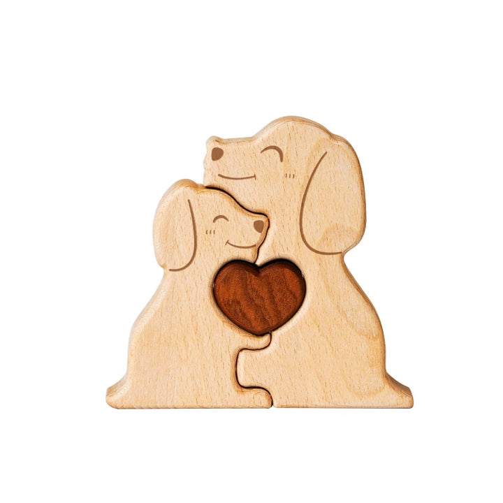 Personalized Family Dogs Puzzle – Custom Wooden Name Puzzle for Families