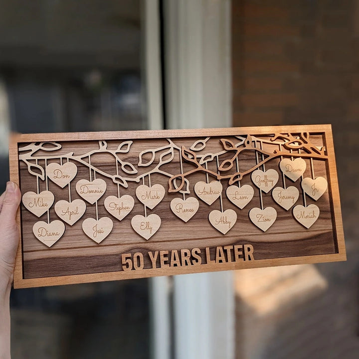 Personalized Family Tree Wood Frame – Custom Names Wall Art for Mom | Mother’s Day Gift for Grandma, Family Keepsake Frame