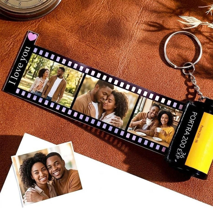 Personalized Film Roll Photo Keychain – Custom Memory Keepsake with Photo Strip | Unique Gift for Him & Her
