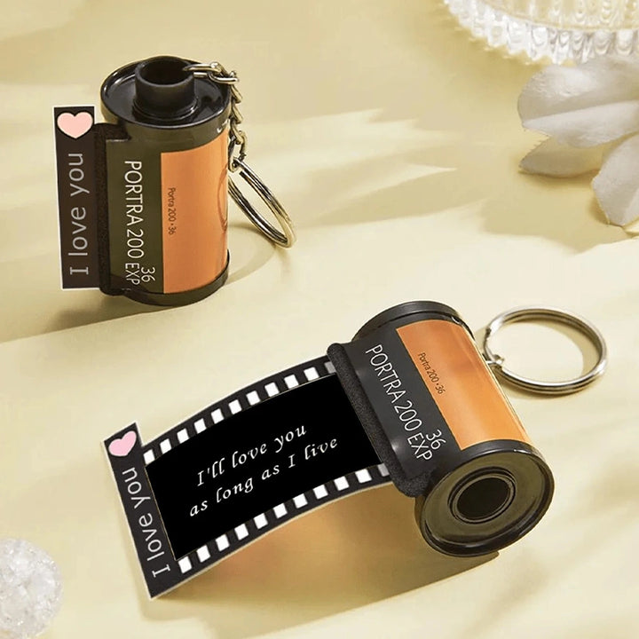 Personalized Film Roll Photo Keychain – Custom Memory Keepsake with Photo Strip | Unique Gift for Him & Her