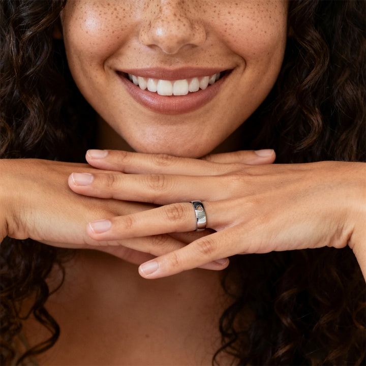 Personalized Fingerprint Heart Ring
