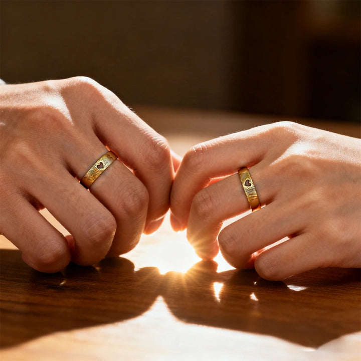Personalized Fingerprint Heart Ring