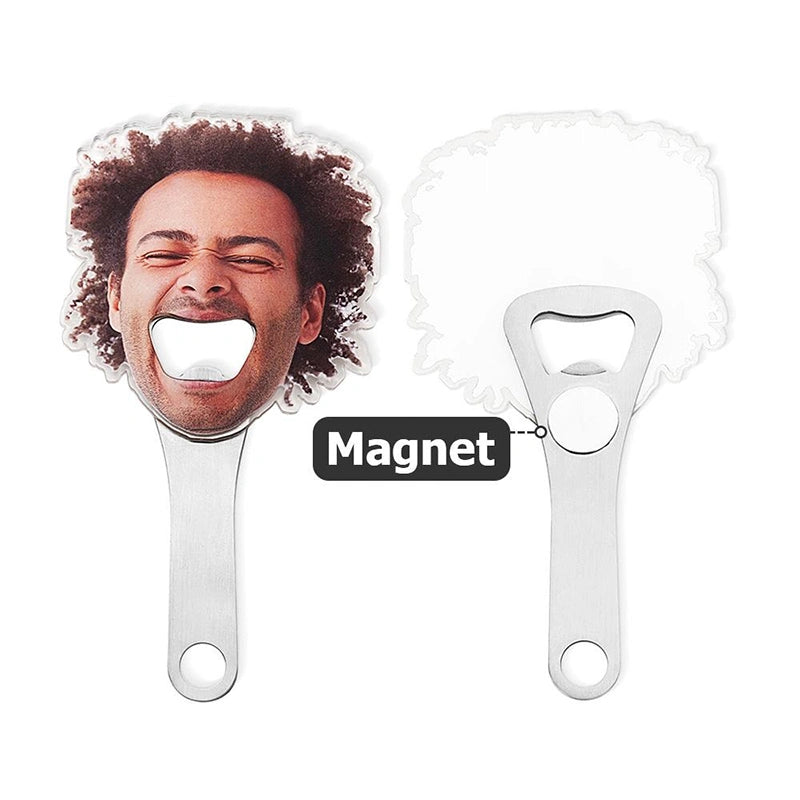 Personalized Funny Avatar Bottle Opener – Custom Photo Magnetic Fridge Bottle Opener Gift
