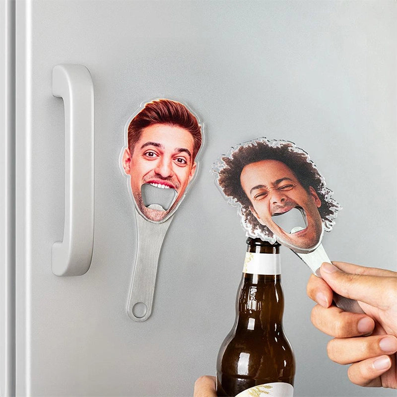 Personalized Funny Avatar Bottle Opener – Custom Photo Magnetic Fridge Bottle Opener Gift