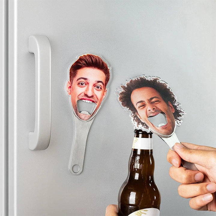 Personalized Funny Avatar Bottle Opener – Custom Photo Magnetic Fridge Bottle Opener Gift