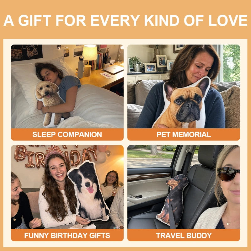 Turn Your Pet Into A Pillow You Can Hug- Personalized Pet Photo Shaped Pillow