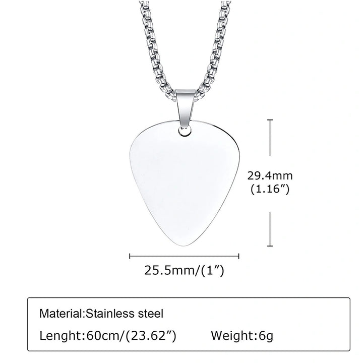 Personalized Guitar Pick Necklace – Custom Engraved Music Gift for Him or Her