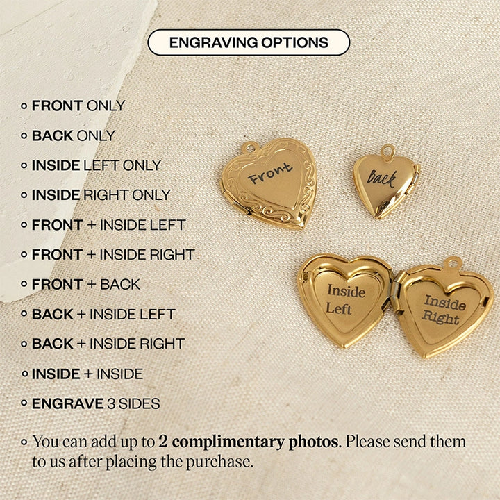 Personalized Heart Locket Necklace Gold Filled – Custom Photo & Cremation Locket, Waterproof Jewelry Gift for Her
