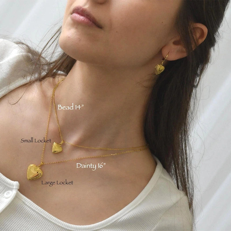 Personalized Heart Locket Necklace Gold Filled – Custom Photo & Cremation Locket, Waterproof Jewelry Gift for Her