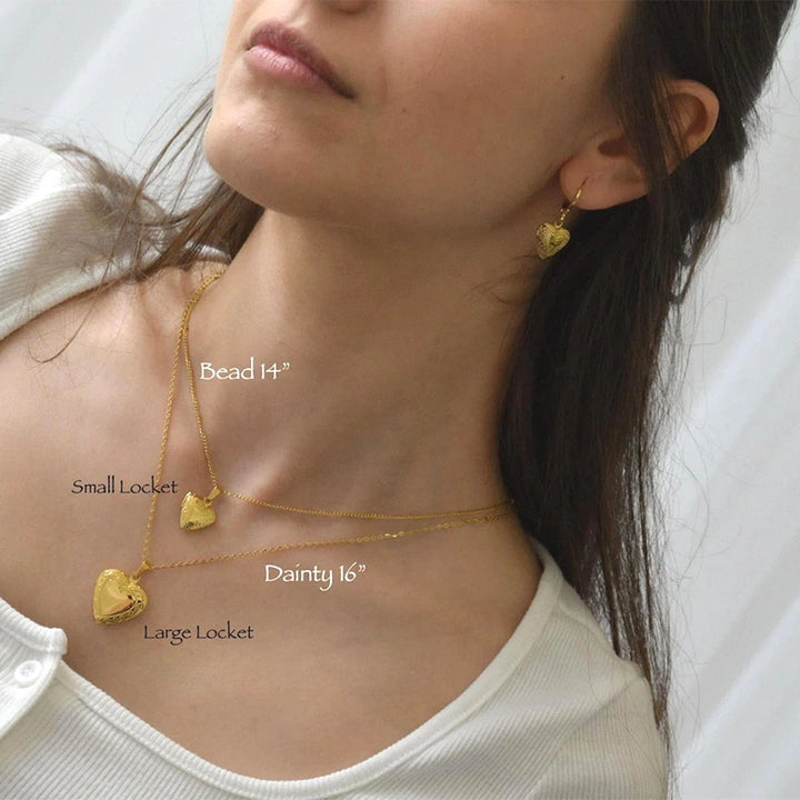 Personalized Heart Locket Necklace Gold Filled – Custom Photo & Cremation Locket, Waterproof Jewelry Gift for Her