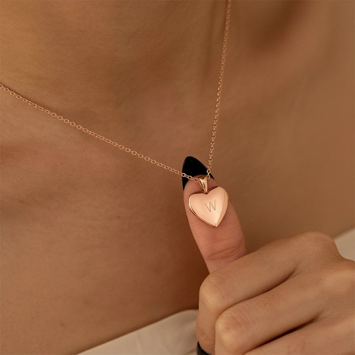 Colar de Prata de Lei Personalizado com Coração — Nomes Ocultos, Mensagem Secreta