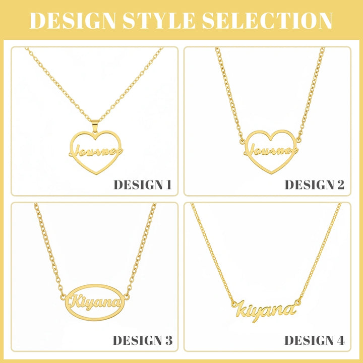 Colar com nome em formato de coração personalizado – Presente de aniversário personalizado