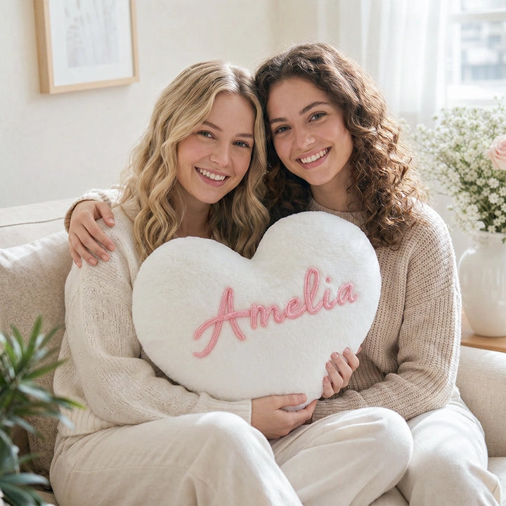 Personalized Heart Pillow with Names 2pcs