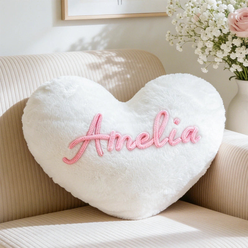 Personalized Heart Pillow with Names 2pcs
