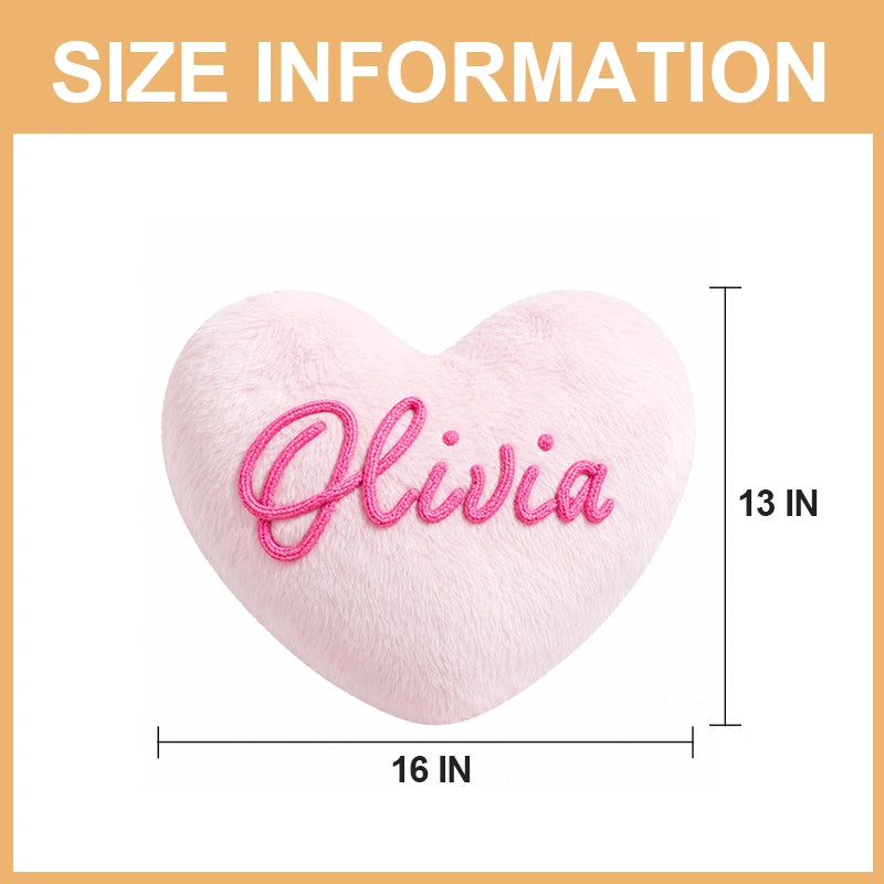 Personalized Heart Pillow with Names 2pcs