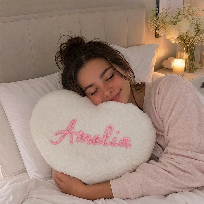 Personalized Heart Pillow with Names 2pcs