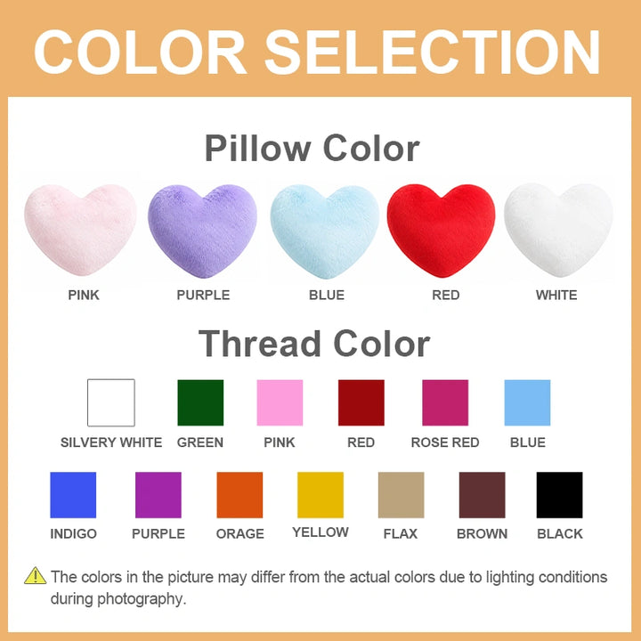 Personalized Heart Pillow with Names 2pcs