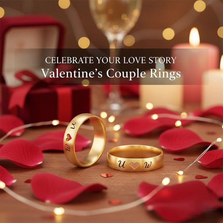 Personalized Name Engraved Hollow Heart Ring – Custom Gift for Couple