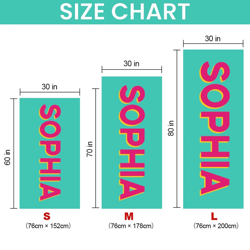 Personalized Kids Beach Towel with Name – Custom Colorful Towel Gift for Children