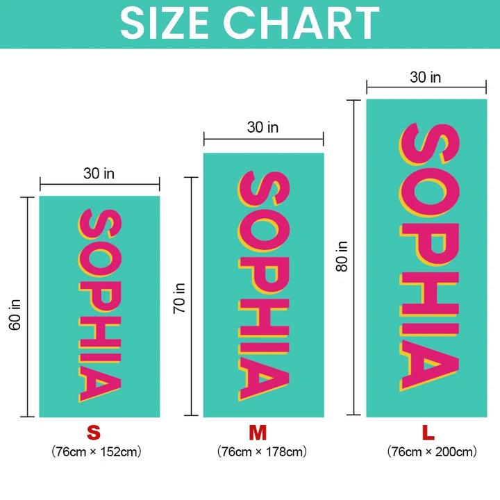 Personalized Kids Beach Towel with Name – Custom Colorful Towel Gift for Children