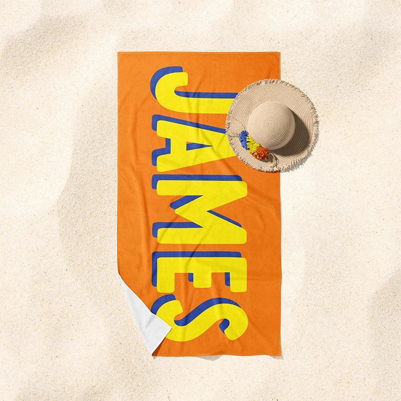 Personalized Kids Beach Towel with Name – Custom Colorful Towel Gift for Children