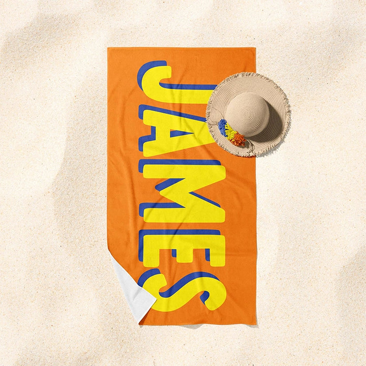 Personalized Kids Beach Towel with Name – Custom Colorful Towel Gift for Children