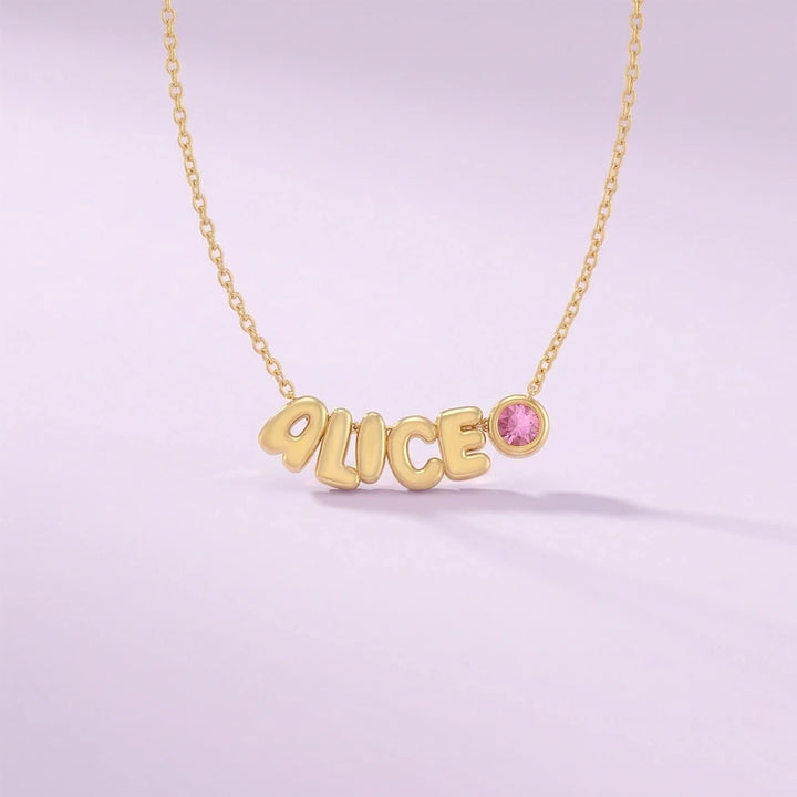 Personalized Kids Name Necklace with Birthstone or Charm – Custom Initial Necklace for Girls