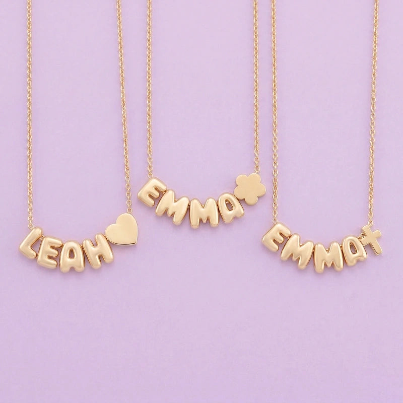 Personalized Kids Name Necklace with Birthstone or Charm – Custom Initial Necklace for Girls