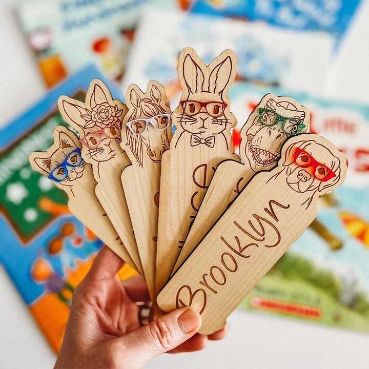 Personalized Kids Wooden Bookmark – Custom Name Reading Bookmark Gift for Children