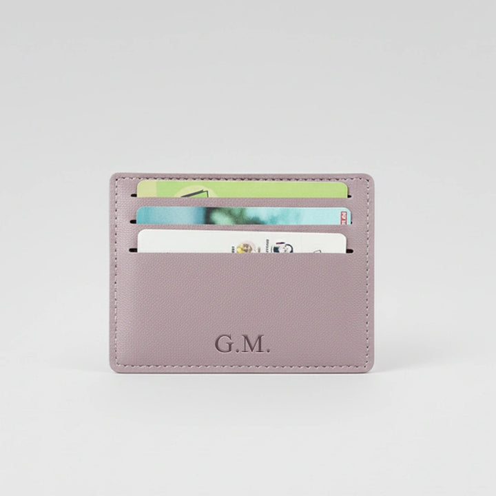 Personalized Leather Card Holder – Slim Genuine Leather Wallet | Custom Credit Card Case | Minimalist Business Card Wallet Gift for Him or Her